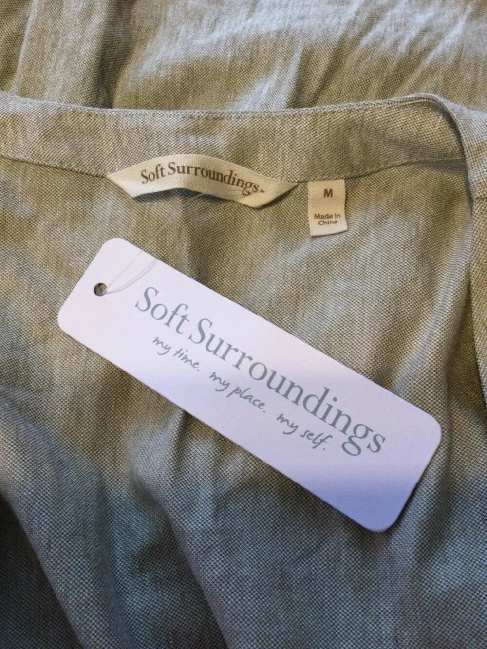 NWT Soft Surroundings Open Front Cardigan Kimono M Embroidered Carys Topper